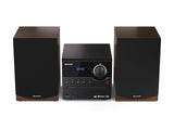 Sharp XL-B517D(BR) Microcadena Sound System Estereo con Radio Dab, Dab+, FM, Bluetooth, CD-MP3, reproducción USB, Altavoces de Madera y 45W Color Marron