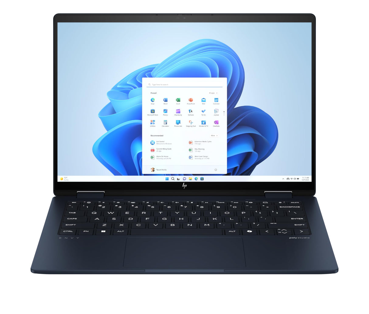 HP Envy x360 14-fc0006ns - Ordenador convertible de 14" OLED 2.8K 120 Hz (Intel Evo Core Ultra 7 155U, 32GB RAM, 1TB SSD, Intel Graphics, Windows 11) Azul - Teclado QWERTY Español