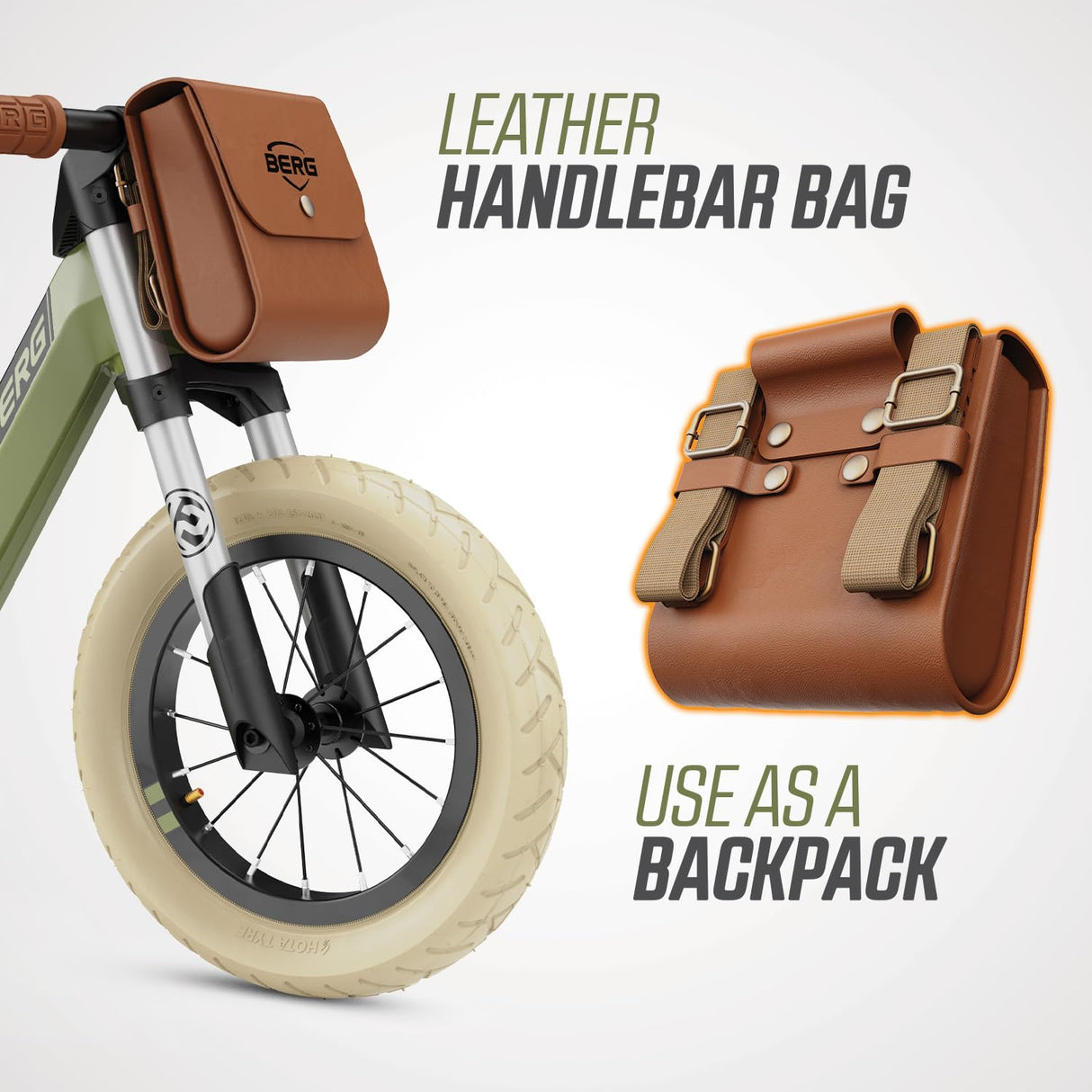 Berg Biky Retro Bicicleta sin Pedales 2 años, Juguetes Infantiles, Ligera, Sillín de Altura Ajustable, hasta 25kg, Verde