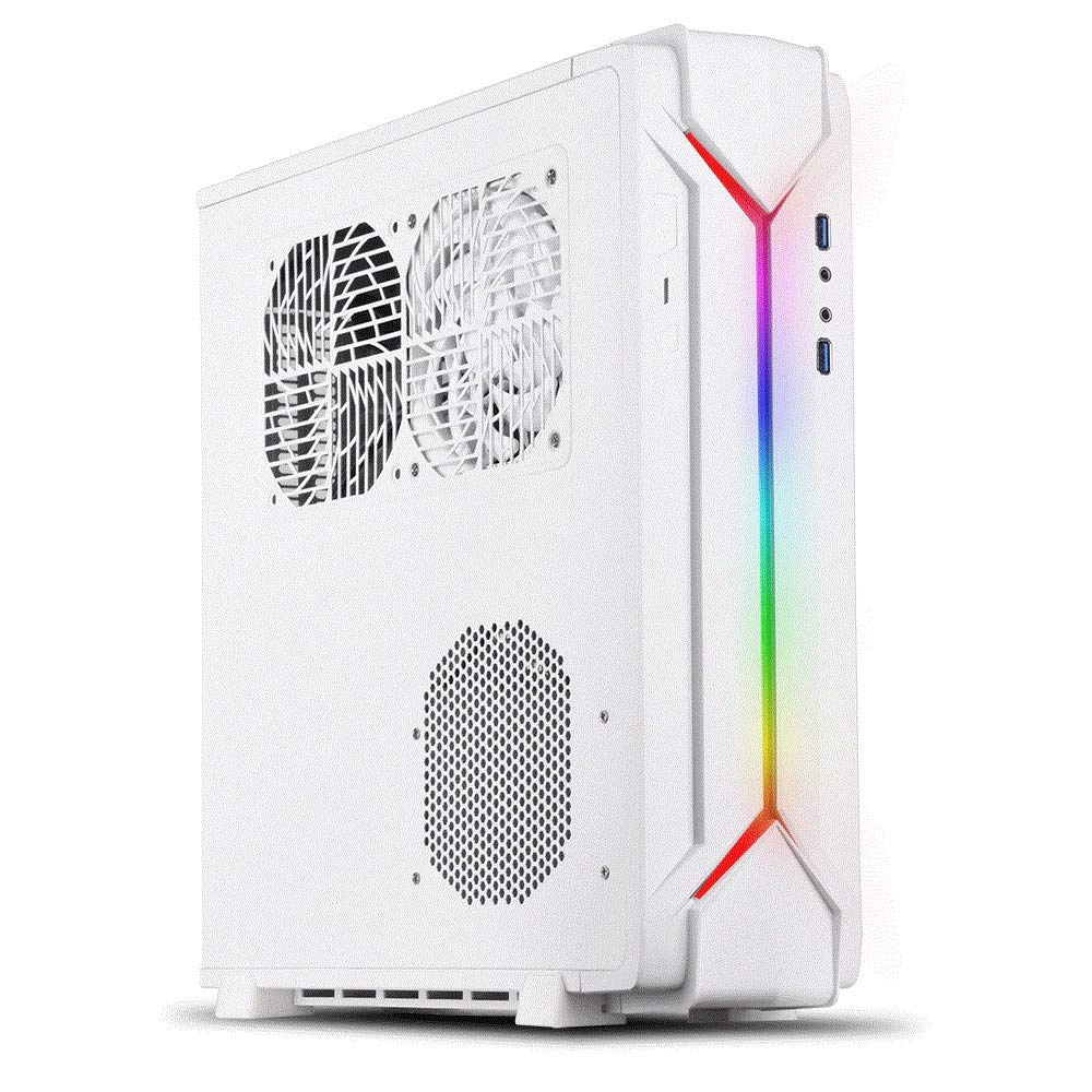 Silverstone SST-RVZ03W-ARGB - Carcasa para Ordenador Raven Mini-ITX para Videojuegos, ARGB, Blanco