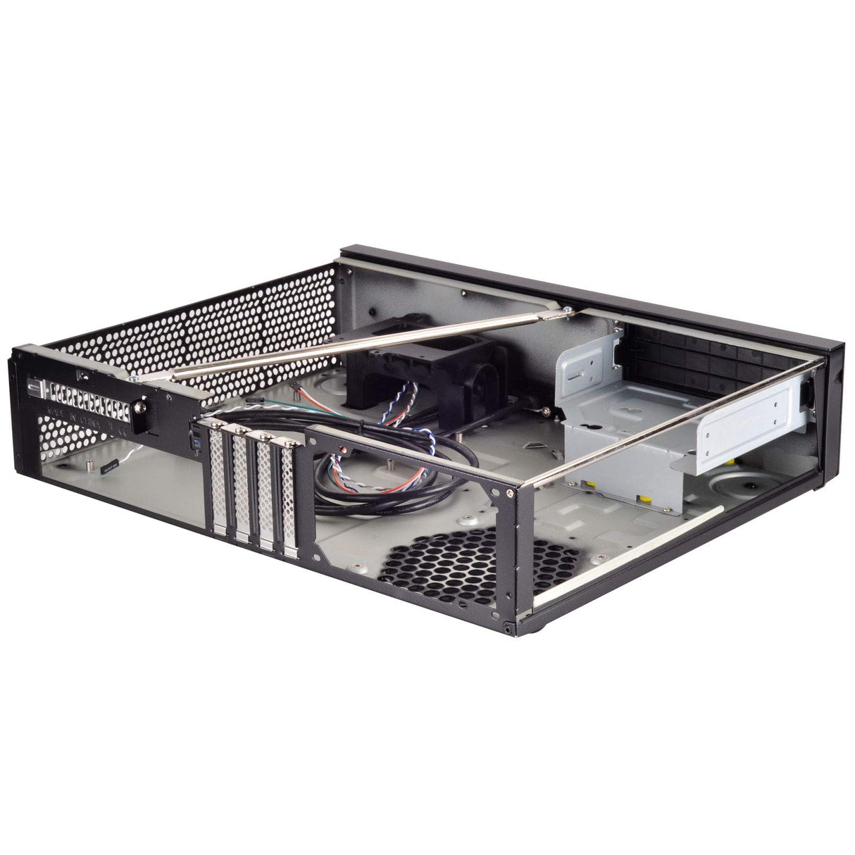 Silverstone SST-ML04B-C - Carcasa de Ordenador silenciosa Milo Slim HTPC Micro ATX, Conector USB Tipo C en el Puerto de E/S, Negro