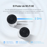 TP-Link Deco XE75 (3-Pack), WiFi AI Mesh AXE5400, WiFi 6E,Banda 6GHz, Ancho Canal de 160MHz,Cobertura WiFi de 668 m2, 3 Puerto Gigabit Instalación hasta 200 Dispositivos