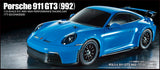 Tamiya 58712 1:10 RC Porsche 911 GT3 (992) TT-02 - Coche teledirigido, vehículo, modelismo, Montaje, Hobby, Kit RC, sin Pintar
