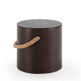 TABURETE 40X40X40 CON ASA CUERDA/CEMENTO NEGRO