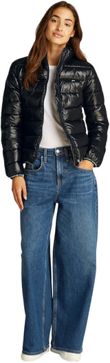 Tommy Jeans Cazadora acolchada Mujer Essential Tape brilante, Negro (Black), XL