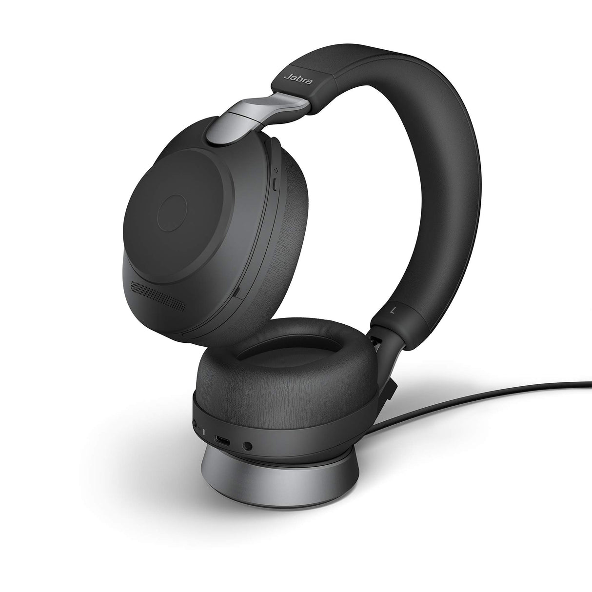 Jabra Evolve2 85 Auriculares Inalámbricos Estéreo PC con Soporte de Carga - Certificados para Microsoft Teams - Batería de Larga Duración - Adaptador Bluetooth USB-A - Negro