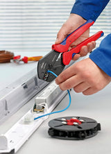Knipex MultiCrimp® Alicate crimp con porta-mordazas bruñido, con fundas multicomponentes 250 mm 97 33 01