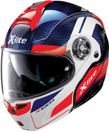 X-Lite X-1004 Ultra Carisma Carbón Tint Blue Glossy White Chin Guard S
