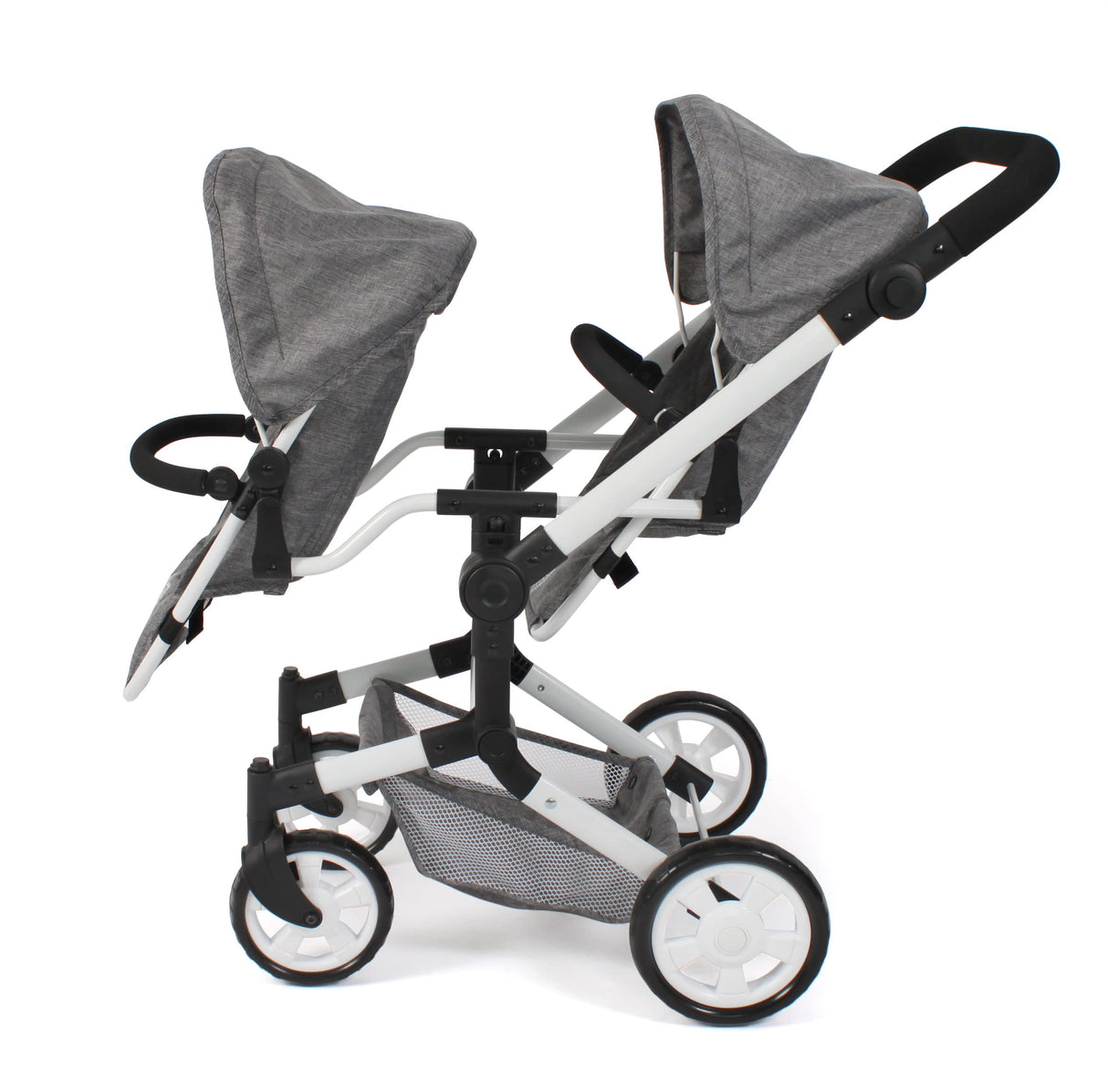 Bayer Chic 2000 - Cochecito para muñecas Linus Duo para niños de 4 a 8 años, Color Gris Vaquero, 690-76