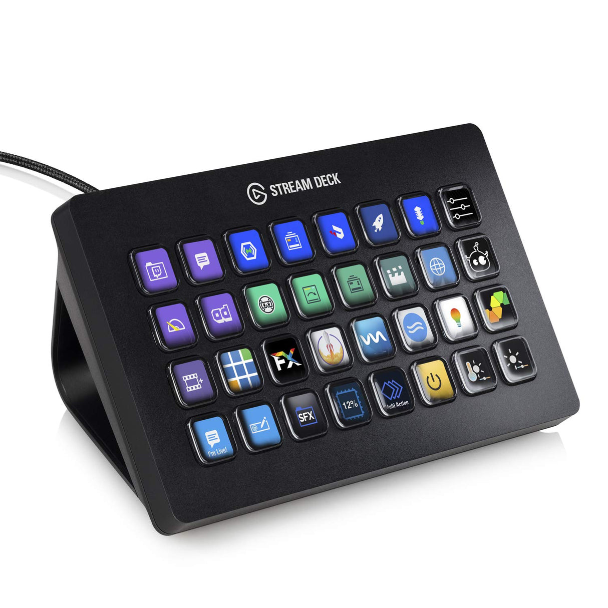 Elgato Stream Deck XL – Controlador avanzado de estudio, 32 teclas macro, activa acciones en apps y software como OBS, Twitch, YouTube y otros, funciona en Mac y PC