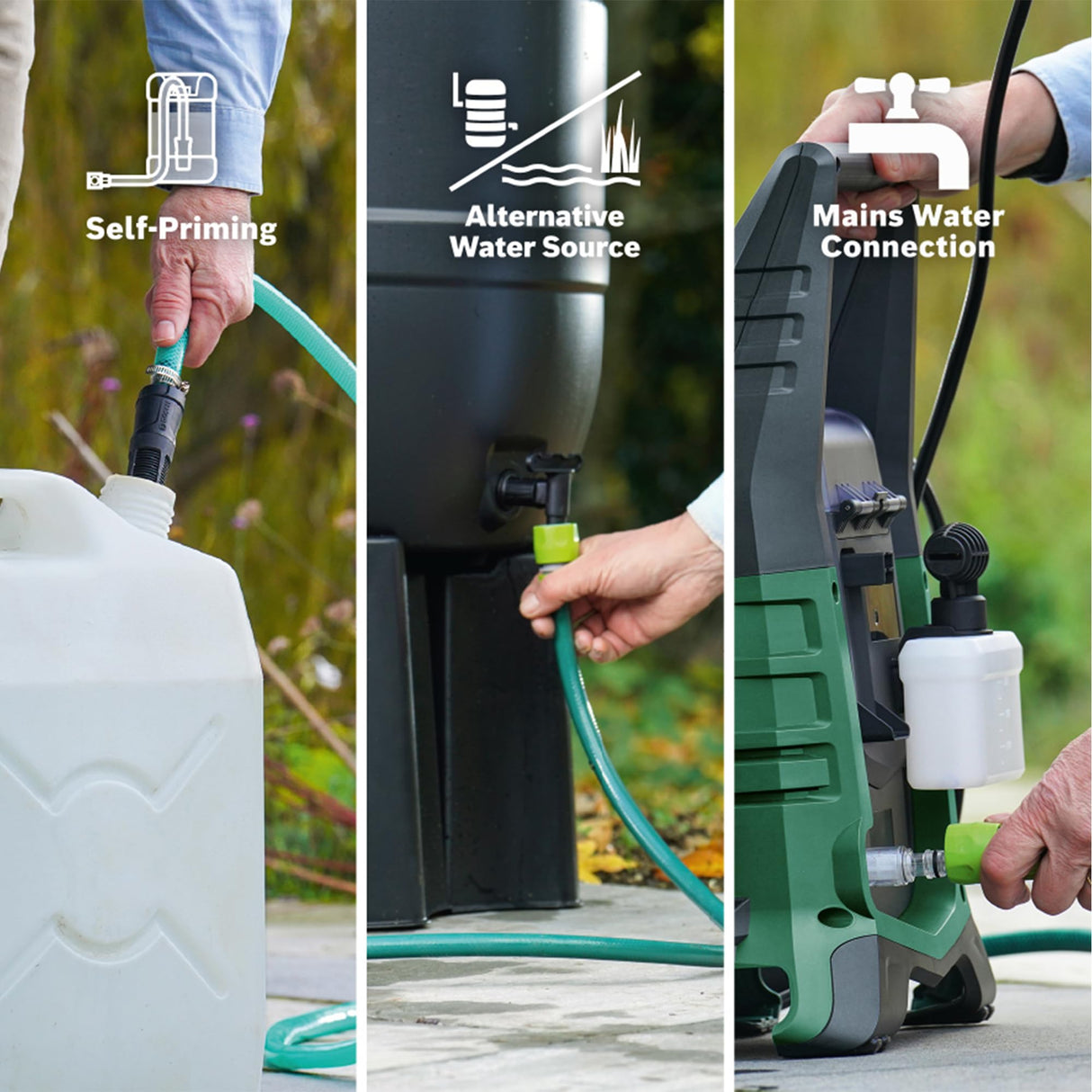 Bosch Juego de limpiadora de alta presión móvil y a batería UniversalAquatak 36V-100(para limpiar en casa o fuera; sistema de 36 voltios;hasta 45min de funcionamiento,kit de autosucción;sin batería)