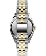 Timex Trend Reloj para Mujer, Pulsera de Acero Inoxidable Bicolor, Esfera Negra, Caja Dorada, 36 mm, TW2Y27900