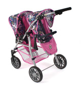 Bayer Chic 2000 - Cochecito para muñecas Twinny, Cochecito Doble para Dos muñecas, Cochecito Gemelo para niños de 4 a 8 años, Unicornio, Rosa Marino, 691-43
