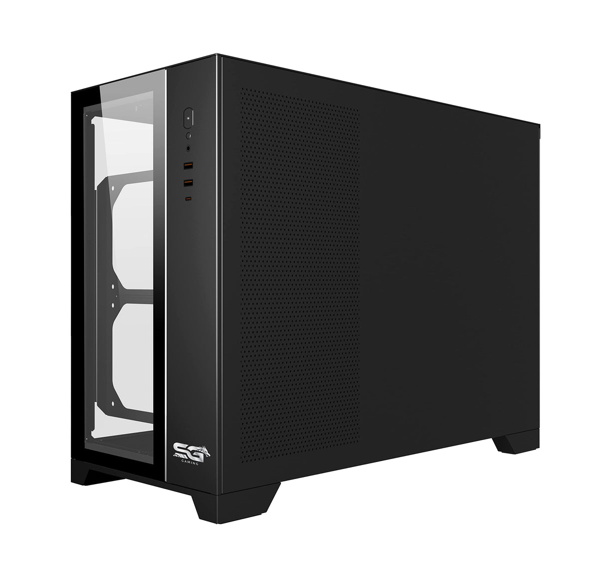 SaharaGaming (Panel de Metal Templado y Malla) (Solo Funda, Vidrio Templado) Compatible con E-ATX, ATX, Micro-ATX e ITX