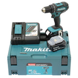 Makita DDF482RFJ drill Negro, Azul 1900 RPM 1,5 kg - Taladro eléctrico (1900 RPM, 1,3 cm, 3,8 cm, 36 Nm, 62 Nm, 600 RPM)