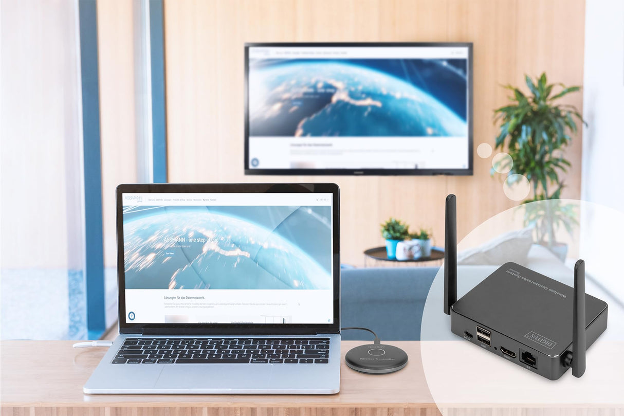 DIGITUS DS-55322 Click & Present Pro - Transmisor HDMI para ampliación - Unidad transmisora HDMI para DS-55317 - No requiere controladores - True Plug & Play - Negro