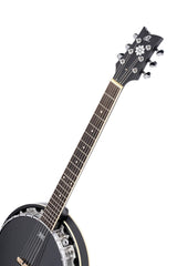 ORTEGA Raven Series Banjo - Banjo de 6 cuerdas, incluye funda, color negro satinado