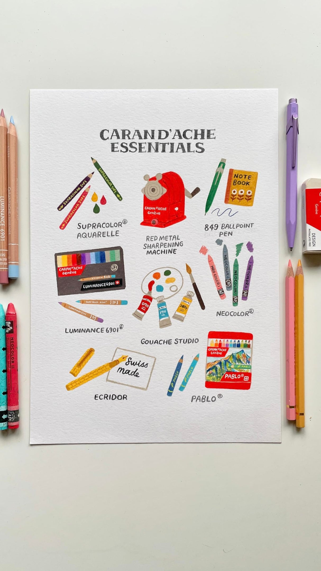 Caran d'Ache Luminance 6901 - Paquete de 40 lápices de colores, multicolor