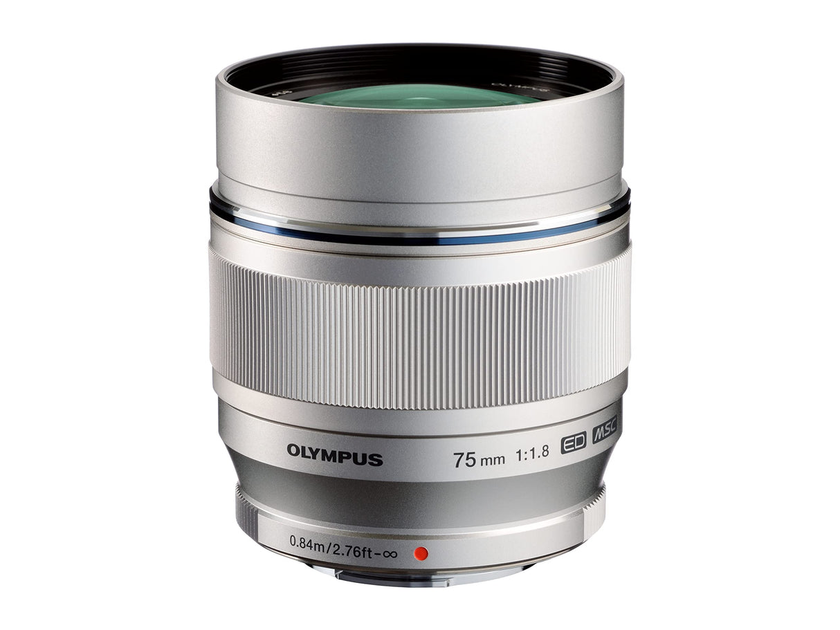 Objetivo Olympus M.Zuiko Digital ED 75 mm F1.8, longitud focal fija rápida, apto para todas las cámaras MFT (modelos Olympus OM-D & PEN, serie G de Panasonic G), negro