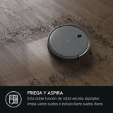 AEG AR61UW1DG - Robot Aspirador, Giroscopio + Cámara, Función Mopa, 14,4V, Autonomía 120 min, Deposito Agua 0,25L, Potencia 2600 Pa, App iOS/Android, Cepillo Motorizado, Base de Carga, Color Gris