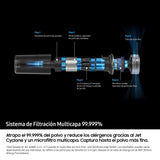 SAMSUNG Aspiradora sin Cable Jet 75E Pet 200AW con Cepillo para Mascotas VS20B75AGR5/WA