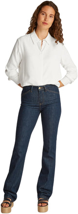 Tommy Hilfiger Camisa Mujer Soft Viscose Regular Fit, Marfil (Ivory Petal), 40