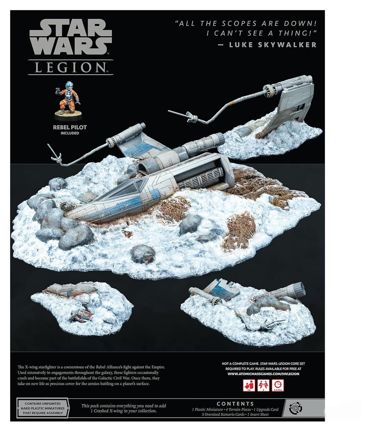 Atomic Mass Games Star Wars Legion Crashed X-Wing Terrain Expansion | Juego de Batalla para Dos Jugadores | Juego de miniaturas | Juego de Estrategia para Adultos y Adolescentes | A Partir de 14 años