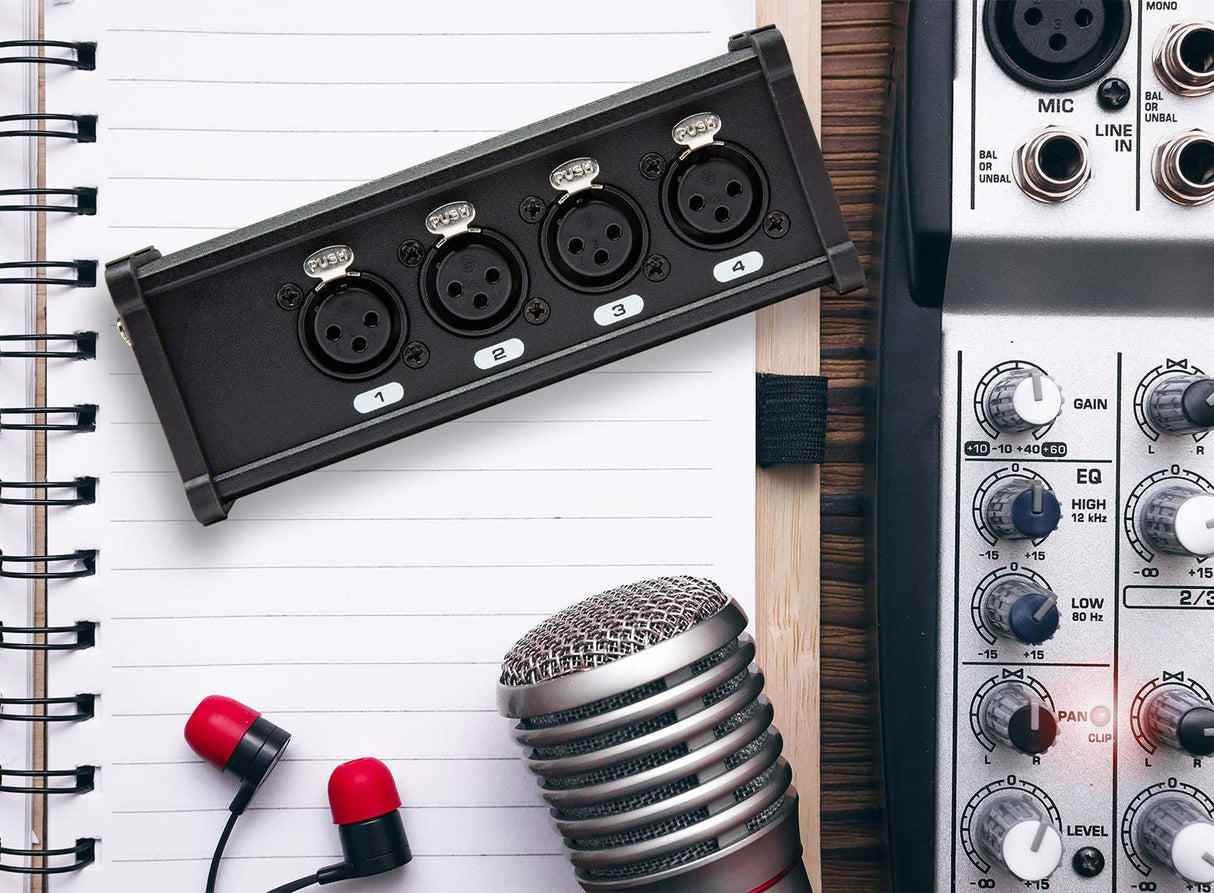 LyxPro 4 canales 3 pines multi red XLR cable Breakout para iluminación de sonido y grabación de estudio macho y hembra a RJ45 Ethercon