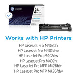 HP 26A CF226A, Negro, Cartucho Tóner Original, de 3.100 páginas, para impresoras HP LaserJet Pro M402dn, M402n, M402d, M426dw, M426fdn, M426fdw, M402dne, M402dw, M402m y M426m