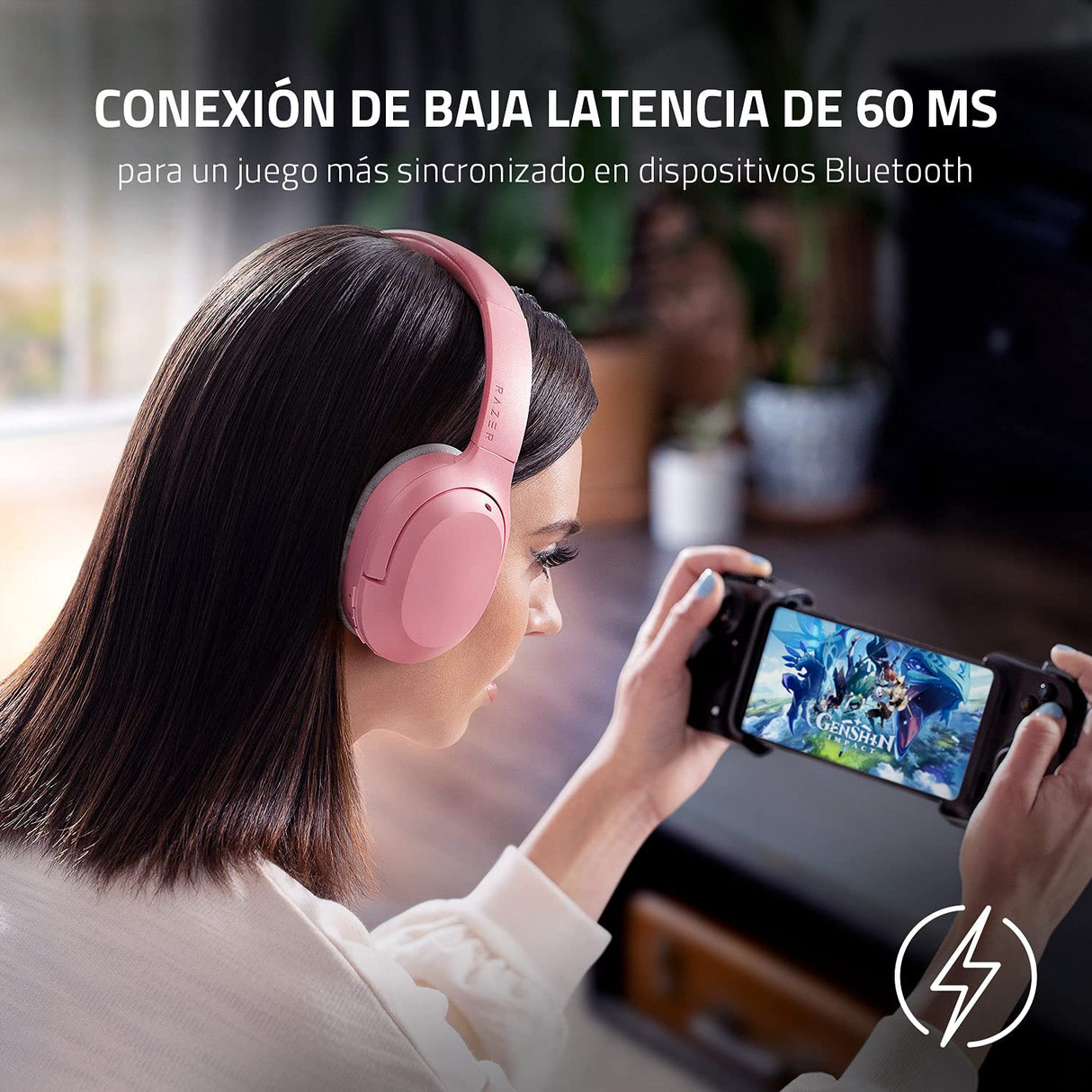 Razer Opus X - Auriculares inalámbricos de baja latencia con tecnología ANC (cancelación activa del ruido, controladores de 40 mm ajustados a la medida, batería de hasta 40 horas) Quartz