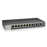 Netgear GS110MX-100UKS - Switch de red Smart Plus no gestionable (8 puertos Gigabit y 2 puertos 10G/MultiGigabit con montaje en pared o bastidor, sin ventilador) [modelo UK]