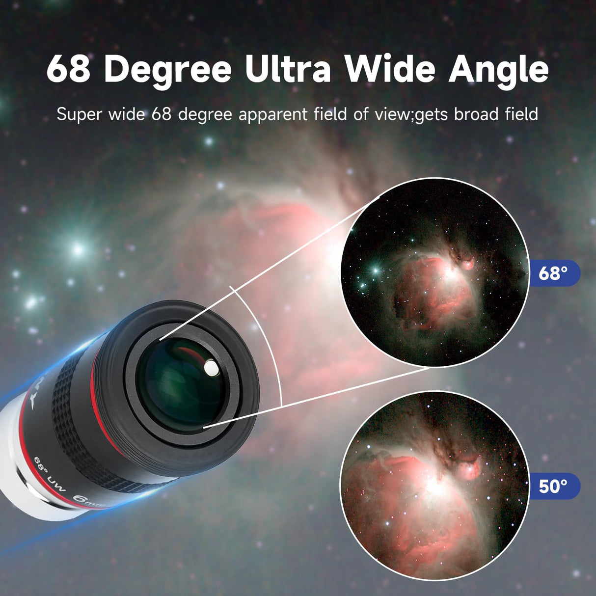 SVBONY Telescopio Ocular FMC de Banda Ancha, Accesorio de telescopio de película Verde de 1.25 68 Grados Ultra Gran Angular para telescopio astronómico (6 mm, 9 mm, 15 mm, 20 mm)