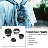 NEEWER HD 65mm Telefoto Phone Camera Lens con Parasol Solo para 17mm Rosca Placa Trasera Phone Cage Case, 1,7X Zoom Accesorio Lente Compatible con iPhone 16, 15, S25, S24 Ultra, Android, LS-66