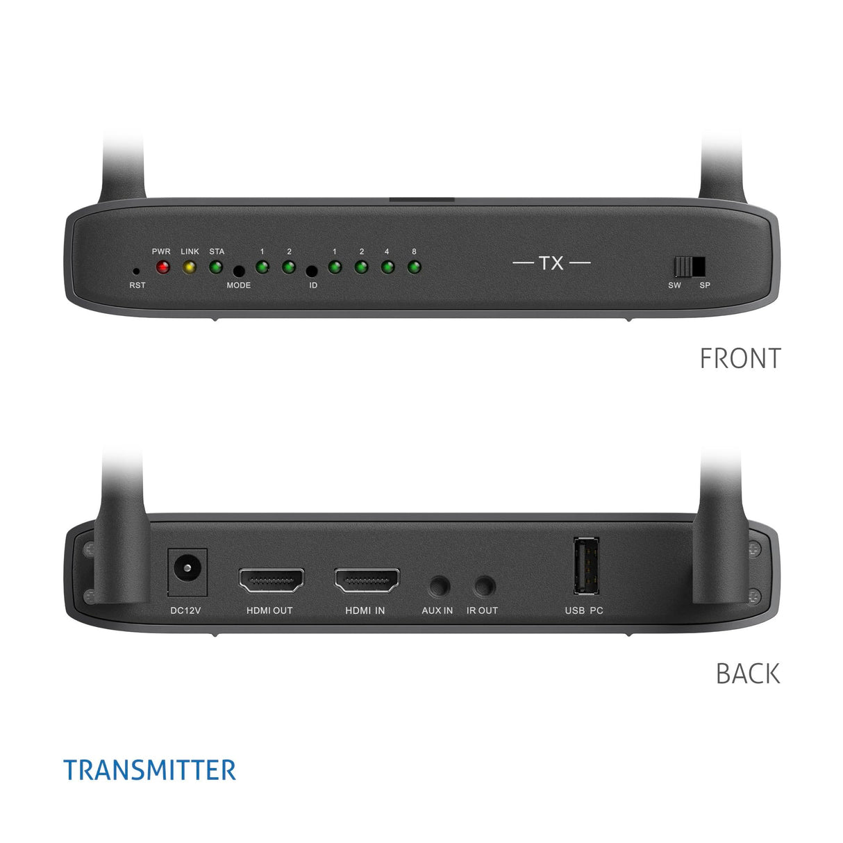 PureLink® Wireless-HDMI Set, transmisión HDMI inalámbrica, Full HD, 1080p, transmisión sin comprimir a una Distancia de hasta 150 Metros, Conjunto de transmisor y Receptor, Negro