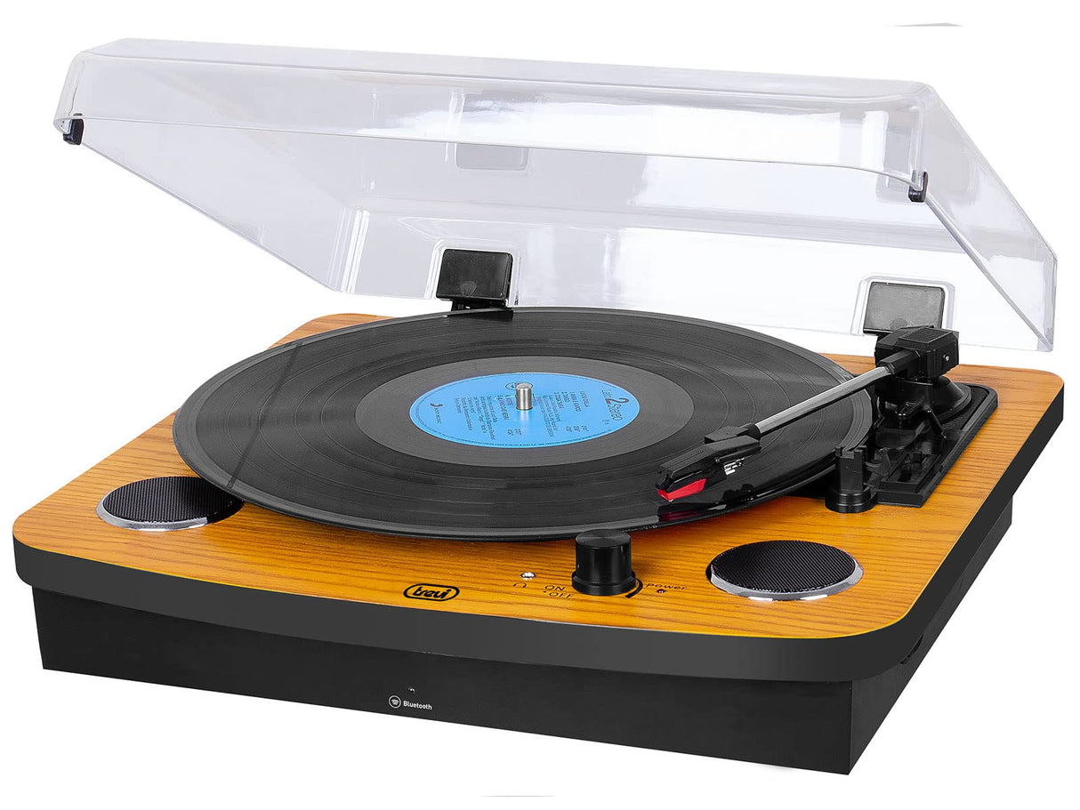 TREVI TT 1022 BT - Mesa GIRATORIA ESTÉREO Retro Bluetooth ESTÉREO, Madera