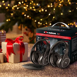 Meliconi Auriculares Easy Digital Bundle, 2 auriculares de TV estéreo inalámbricos, 100% digitales, con entrada de audio analógica/digital y base de transmisor dimensional negro