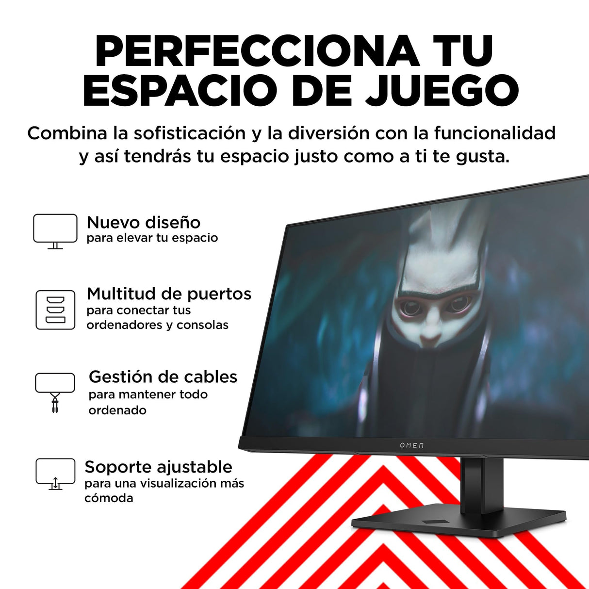 HP OMEN 24 – Monitor Gaming de 24" FHD (1920 x 1080 a 165 Hz, IPS, 16:9, 1ms, HDMI, Antirreflejo, DisplayPort, AMD FreeSync Premium, Compatible con Consolas) Negro