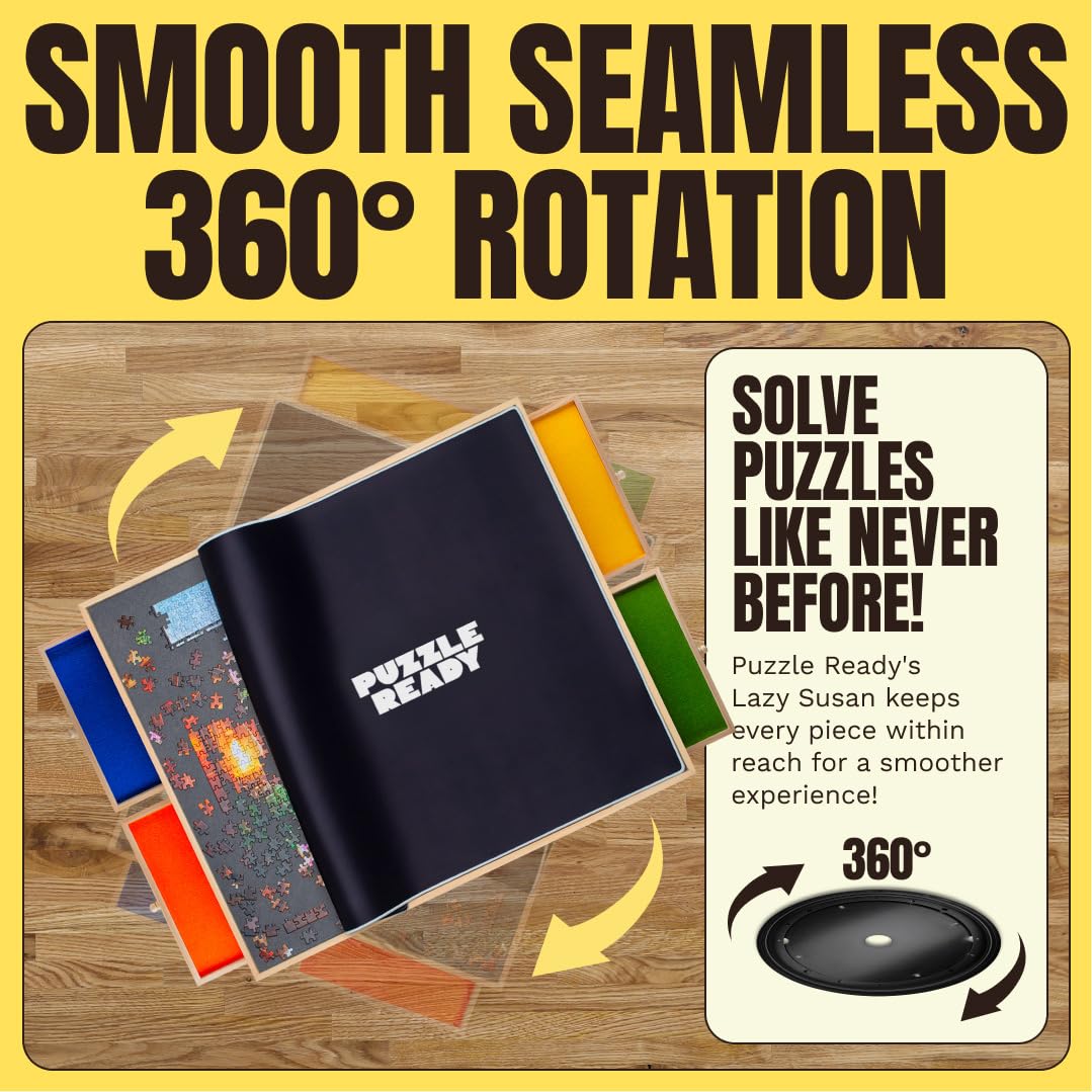 Tabla de Rompecabezas portátil y Mesa de Almacenamiento Ideal para Rompecabezas de 1000/1500 Piezas Ligero fácil de almacenar 4 cajones deslizantes de Color además de Alfombrilla de Puzzle (1000)
