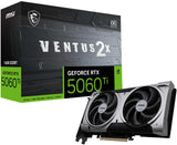 MSI Gaming RTX 5060 Ti 16G Ventus 2X OC Plus - Tarjeta gráfica (16 GB GDDR7, 128 bits, Rendimiento Extremo: TBA MHz, DisplayPort x 3 2.1a, HDMI 2.1b, Arquitectura NVIDIA Blackwell)
