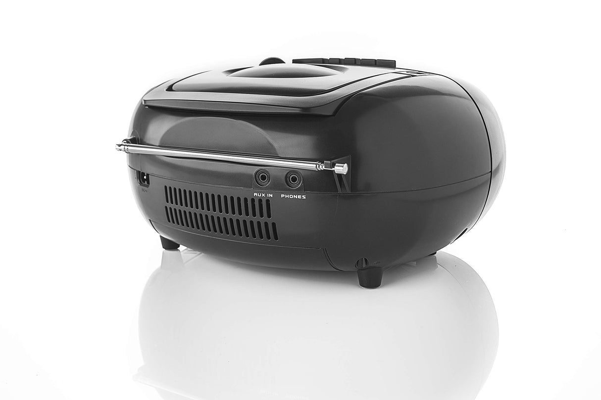 Dual, 75961,DAB-P AA8210 - Radio de casete con CD - DAB(+)/FM - Boombox - Reproductor de CD - Altavoz estéreo - Puerto USB - Entrada auxiliar - Funcionamiento con alimentación/batería - Portátil Negro
