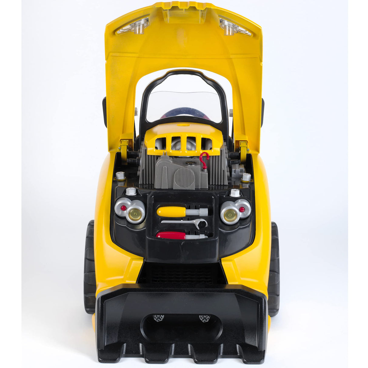 Theo Klein 3206 Motor de camión CAT, Bloque de motor con funciones de reparación instructivas, Faros y bocina a pilas, Dimensiones: 44 cm x 40 cm x 52 cm, Juguetes para niños a partir de 3 años