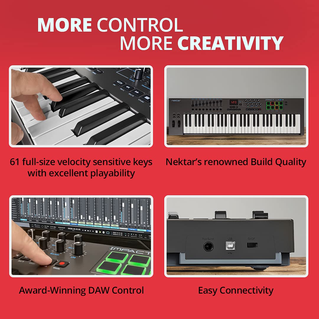 Nektar Impact LX61+ - teclado controlador MIDI USB con integración DAW