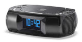 Karcher UR 1309D - Radio Despertador Digital con Reproductor MP3/CD y Dab Plus Radio, Despertador con Dos alarmas Ajustables, Pantalla Regulable, Radio Reloj, función de Carga USB, Radio Negra con