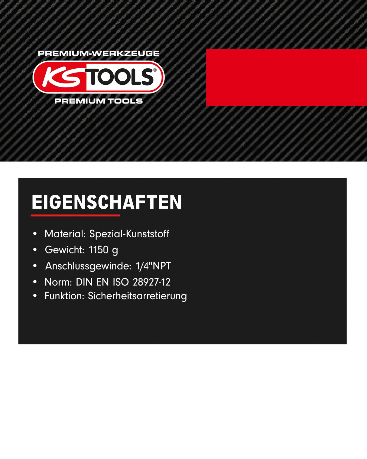 KS Tools 515.5415 Amoladora recta neumática de eje largo, 23 000 rpm
