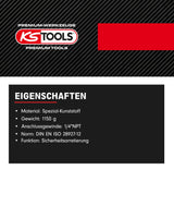KS Tools 515.5415 Amoladora recta neumática de eje largo, 23 000 rpm