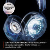 SteelSeries Arctis Nova Pro Wireless Blanco - Cascos Gaming Inalámbricos Multisistema - Controladores magnéticos de neodimio - Cancelación de ruido - Infinity Power System - PC, PS5, Switch 2, Móvil