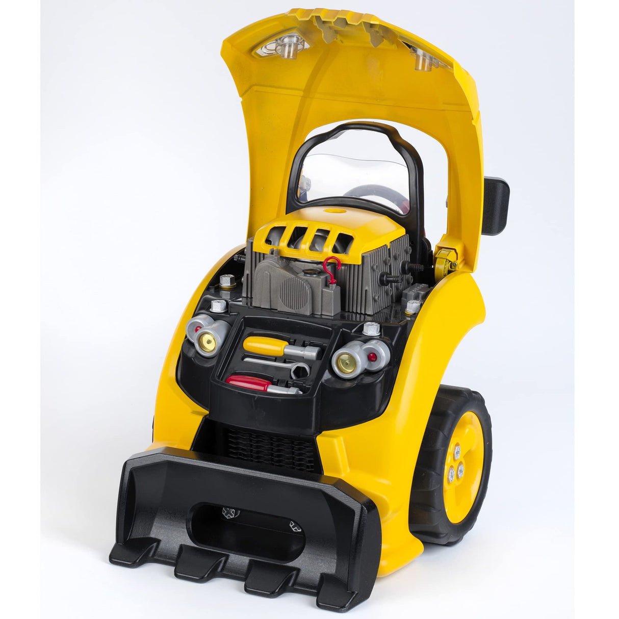 Theo Klein 3206 Motor de camión CAT, Bloque de motor con funciones de reparación instructivas, Faros y bocina a pilas, Dimensiones: 44 cm x 40 cm x 52 cm, Juguetes para niños a partir de 3 años