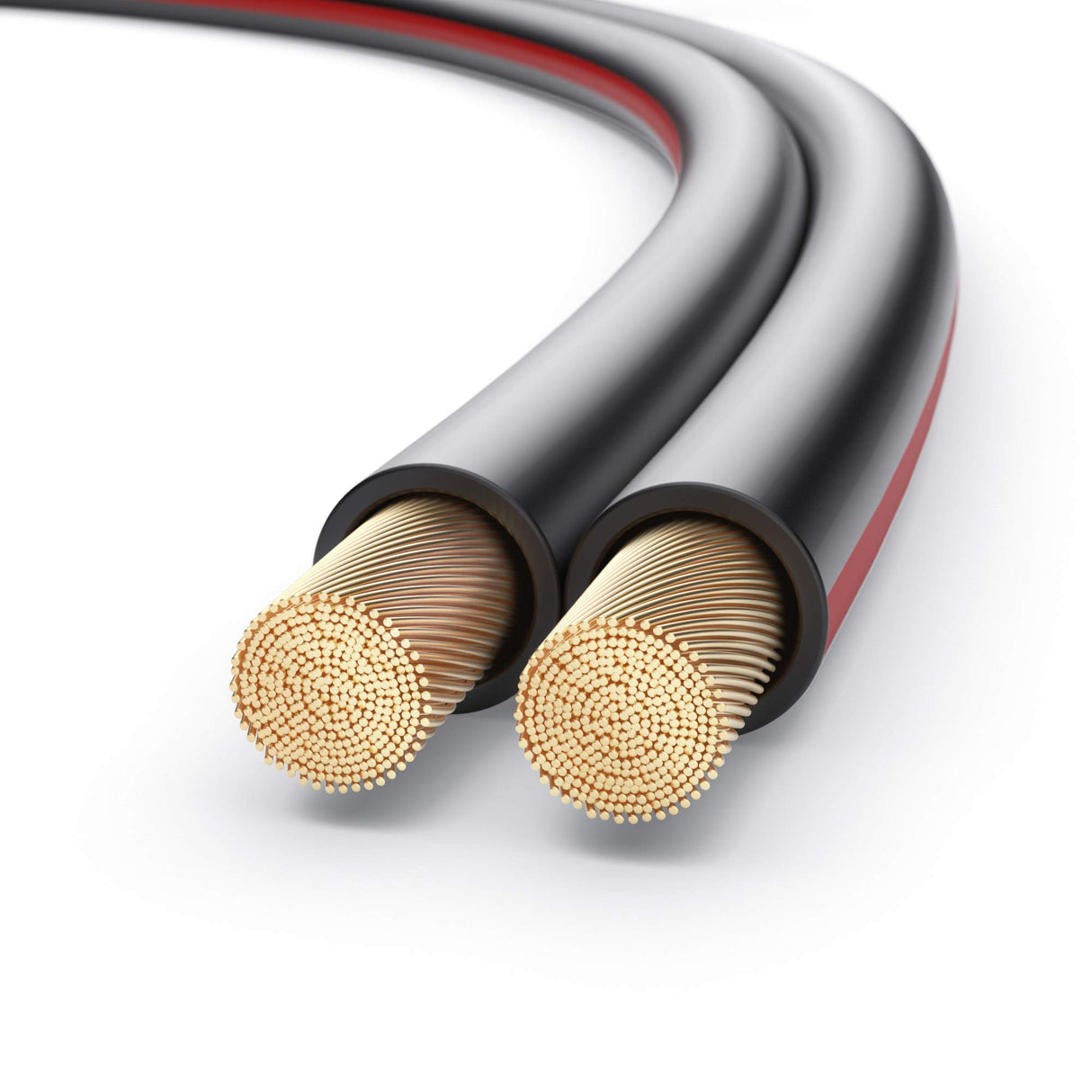 PureLink cable de altavoz cable de altavoz OFC 2x4,00mm² 0,20mm, 30,0m, cable de cobre puro para recintos de alta fidelidad subwoofers, cable de audio con etiquetado de polaridad, negro