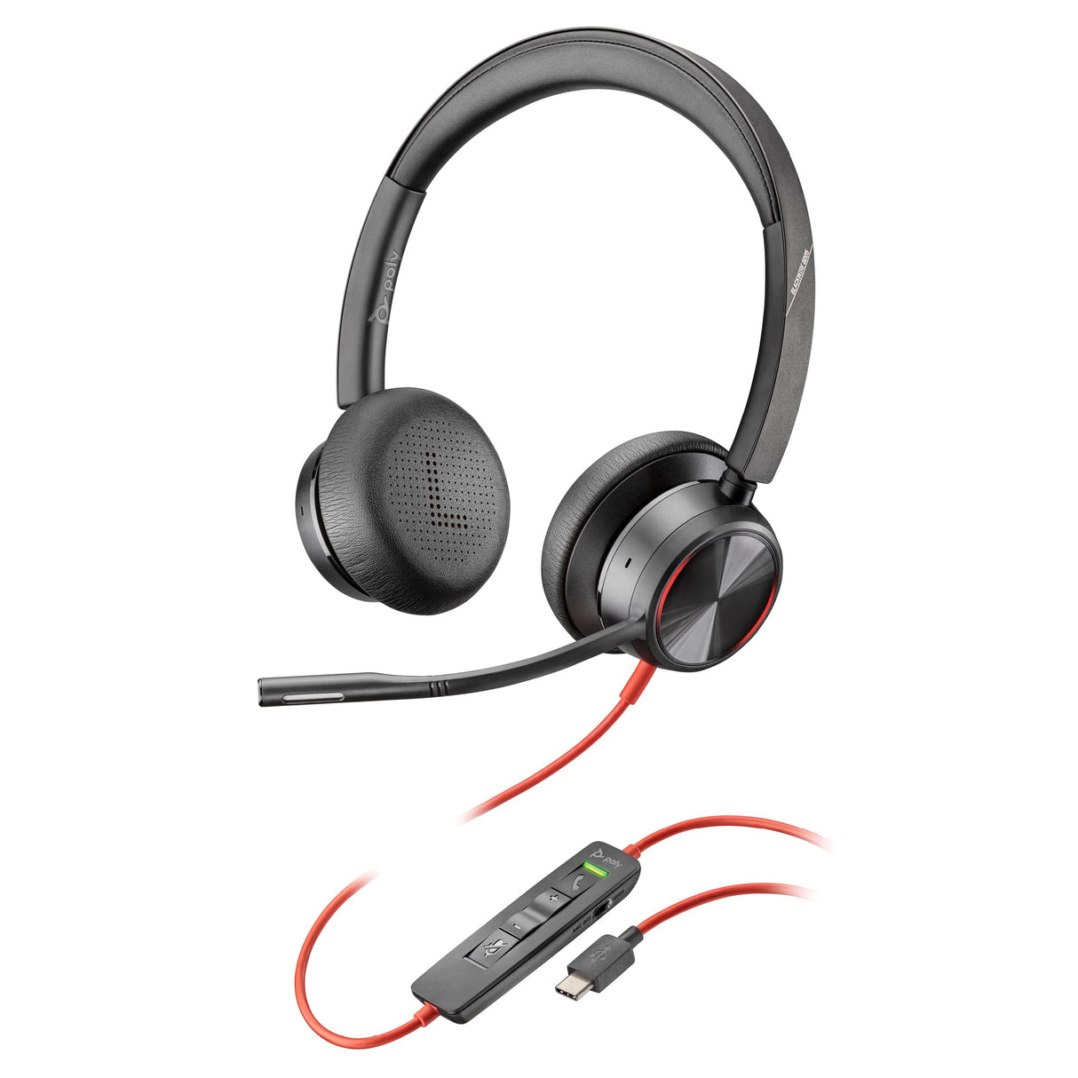 Auricular Poly Blackwire 8225 de primer nivel con cable - Cancelación activa de ruido - Estéreo de alta fidelidad - Se conecta a PC/Mac - Funciona con Teams y Zoom