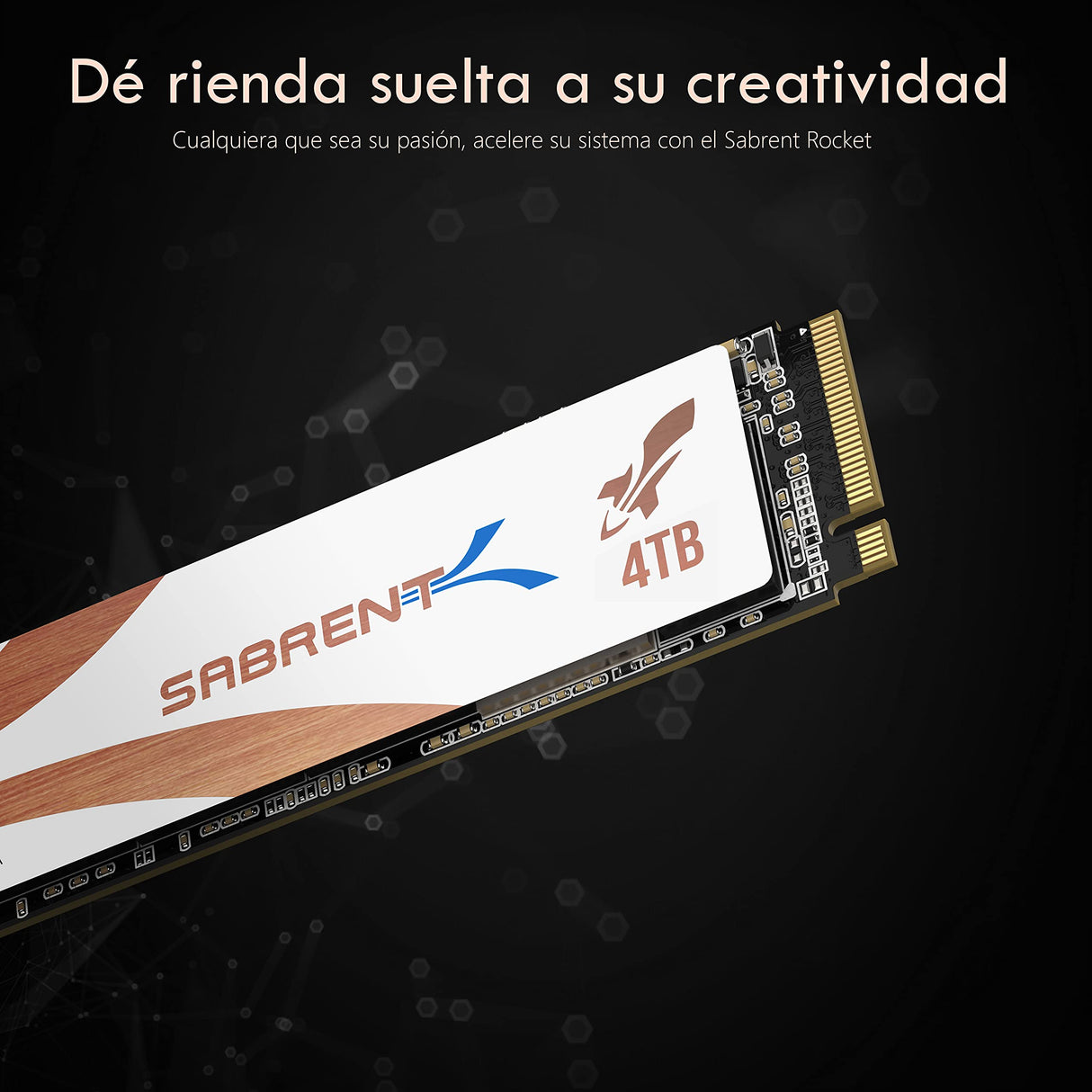 SABRENT SSD 4TB con disipador de calor, M.2 SSD 4TB, NVMe 4TB, PCIe 4.0 M.2 2280, Gen4, Velocidades internas de SSD de hasta 4900 MB/s, Rendimiento extremo, 5 años de garantía (SB-RKTQ4-HTSS-4TB)